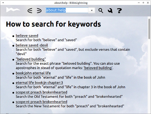 BibleLightning is an easy Bible study program that provides powerful search capabilities