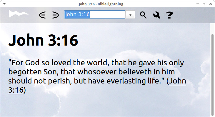 John 3:16 in BibleLightning pure Bible study software